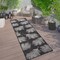 World Rug Gallery Contemporary Palm Leaves Textured Flat Weave Indoor/Outdoor Runner Rug 2'x7' Black 111BLACK2X7 - alternate 1